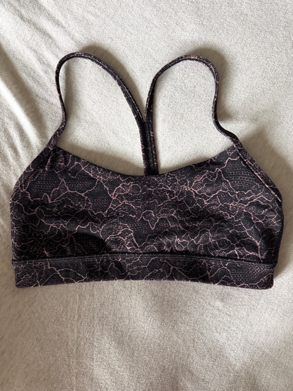 lululemon athletica Black with Pink Sports Bra - Size Small / 4